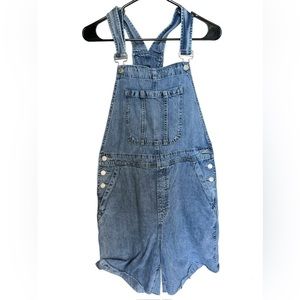 Vintage Gap Denim Overalls Shorts Size L